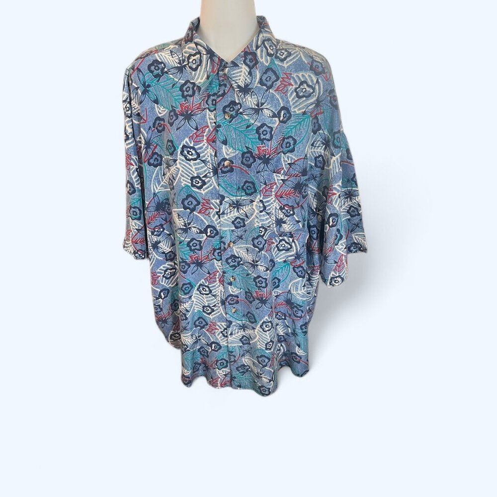 CHERESKIN Men's Short Sleeve Silk Hawaiian Shirt